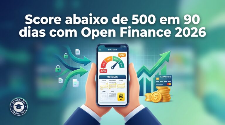 Score abaixo de 500 em 90 dias com Open Finance 2026
