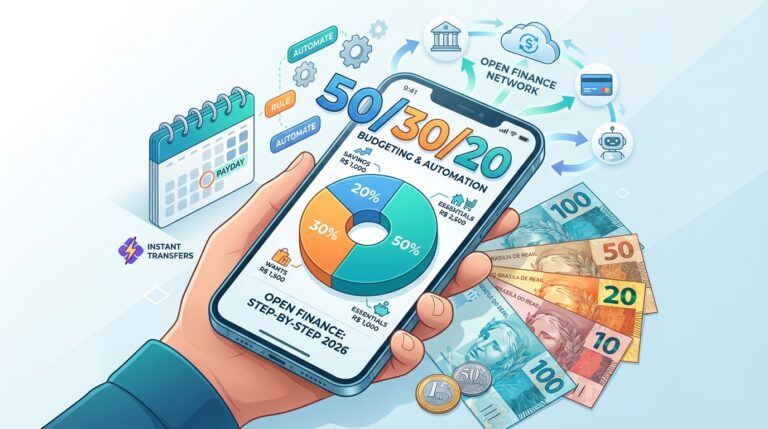 Método 50/30/20 com Open Finance: Passo a Passo 2026